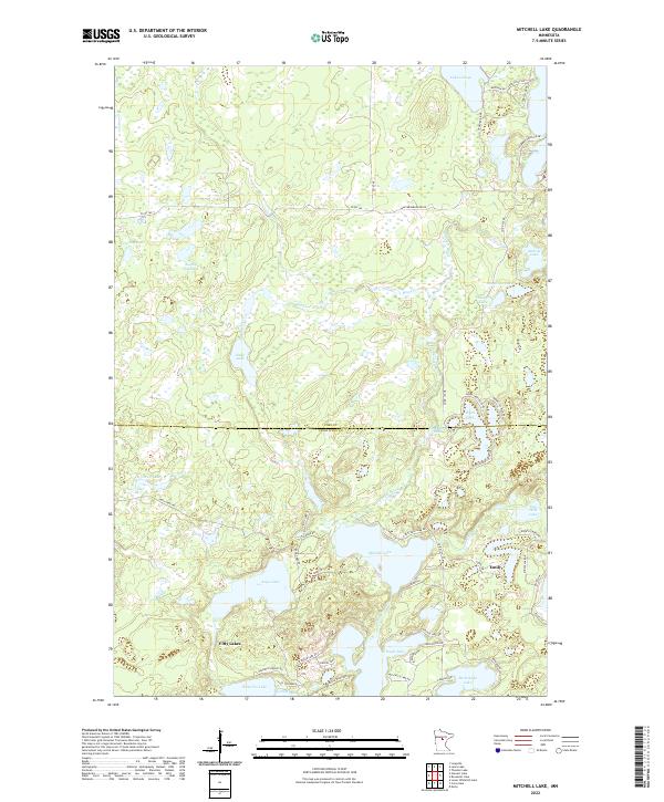 US Topo 7.5-minute map for Mitchell Lake MN