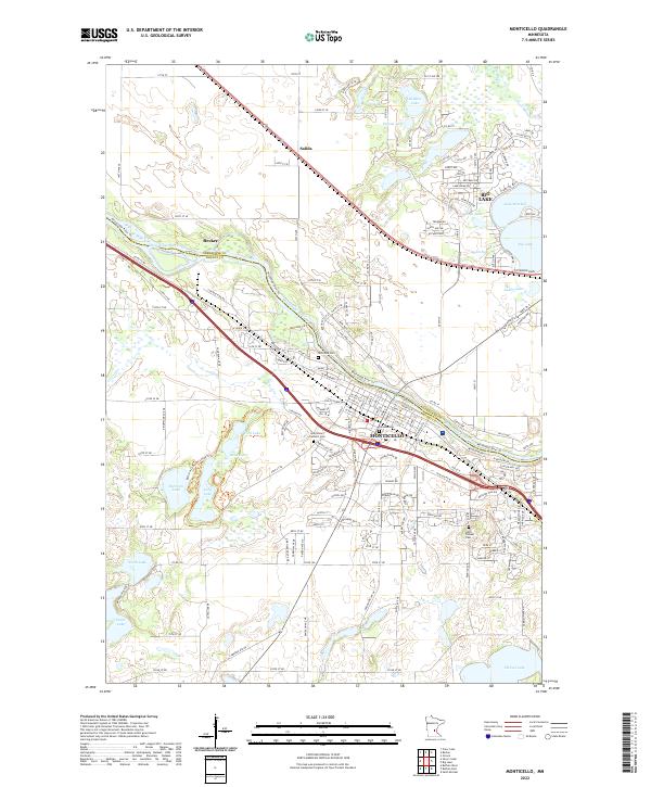 US Topo 7.5-minute map for Monticello MN