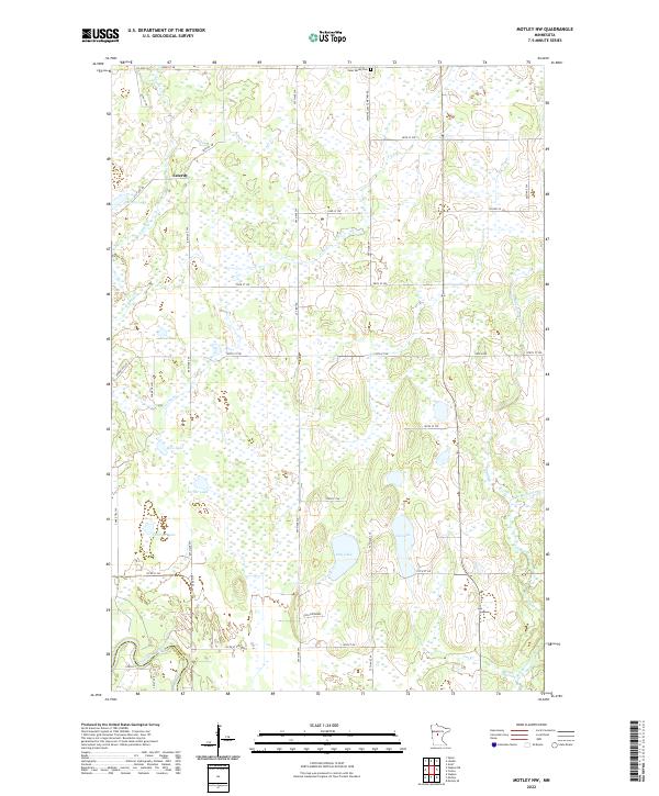 US Topo 7.5-minute map for Motley NW MN