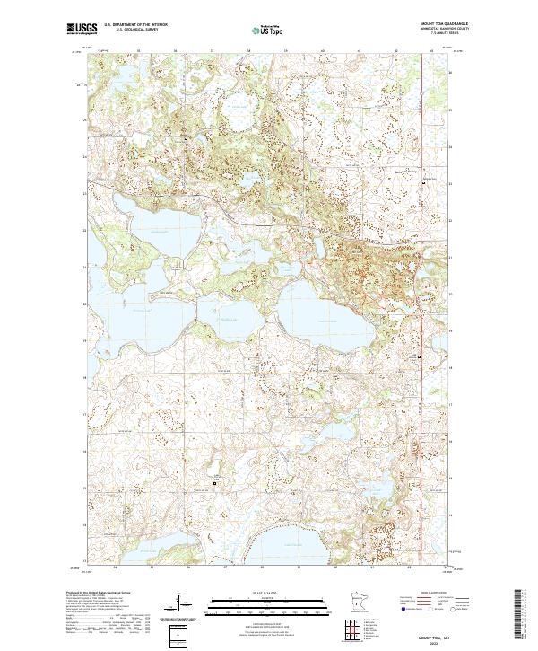 US Topo 7.5-minute map for Mount Tom MN