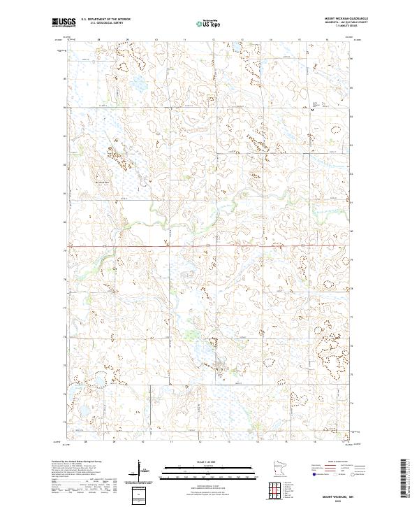 US Topo 7.5-minute map for Mount Wickham MN