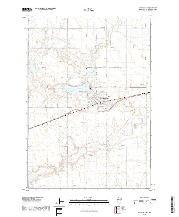 US Topo 7.5-minute map for Mountain Lake MN