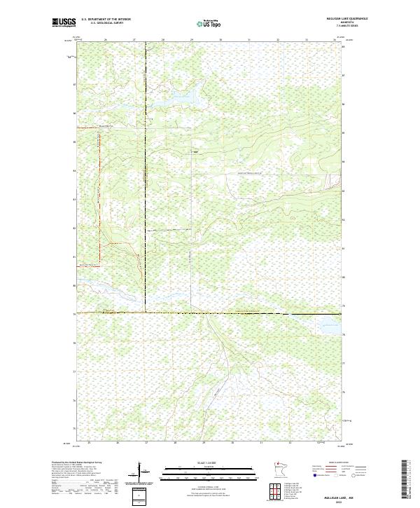 US Topo 7.5-minute map for Mulligan Lake MN