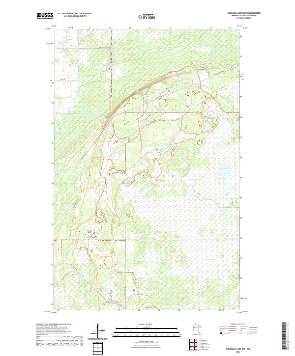 US Topo 7.5-minute map for Mulligan Lake NW MN