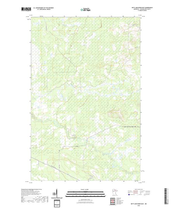 US Topo 7.5-minute map for Nett Lake River East MN