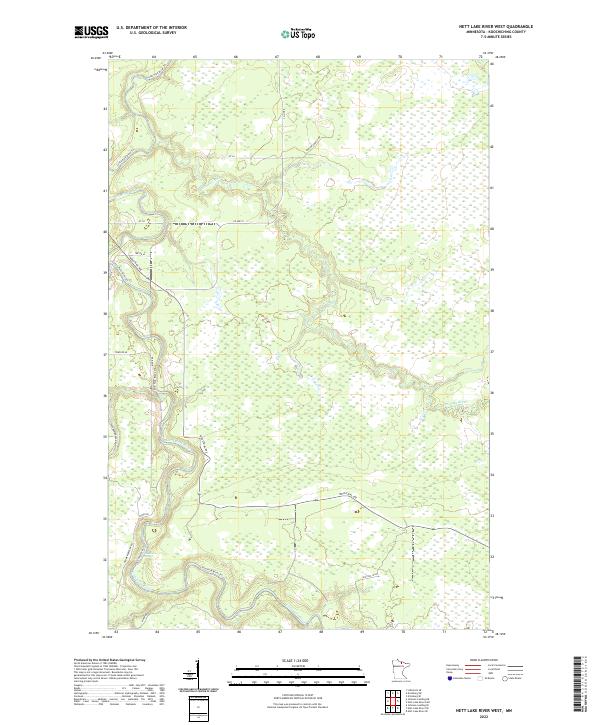 US Topo 7.5-minute map for Nett Lake River West MN