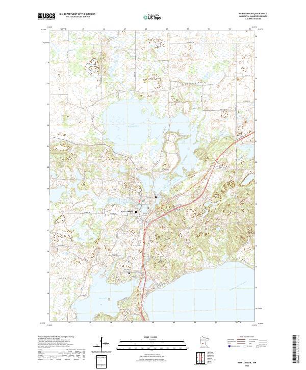 US Topo 7.5-minute map for New London MN