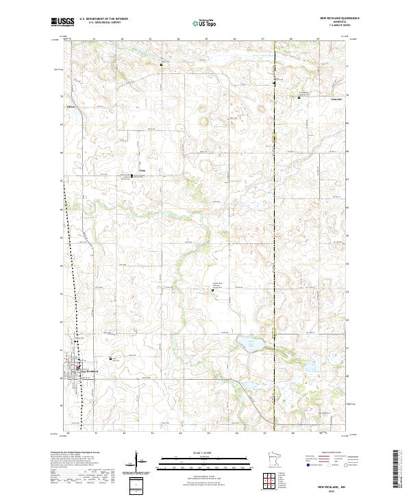 US Topo 7.5-minute map for New Richland MN