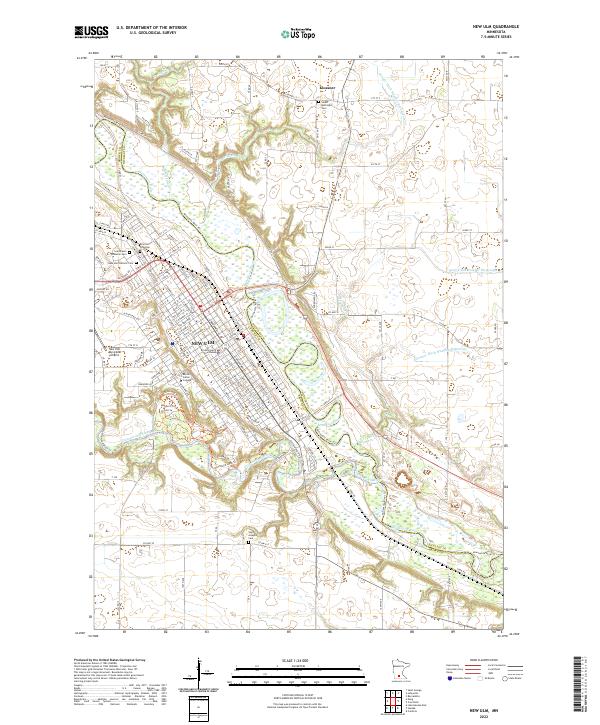 US Topo 7.5-minute map for New Ulm MN