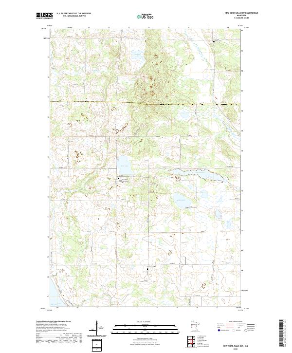 US Topo 7.5-minute map for New York Mills NW MN