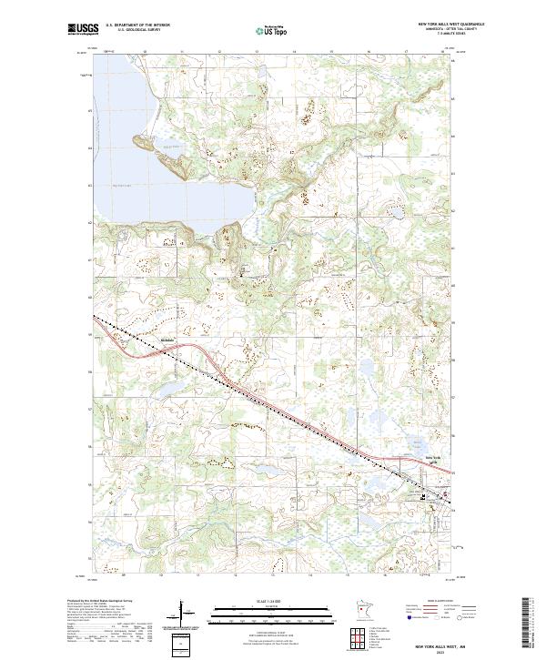 US Topo 7.5-minute map for New York Mills West MN