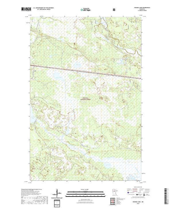 US Topo 7.5-minute map for Nushka Lake MN