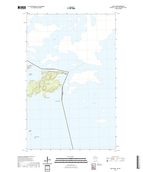 US Topo 7.5-minute map for Oak Island MNON