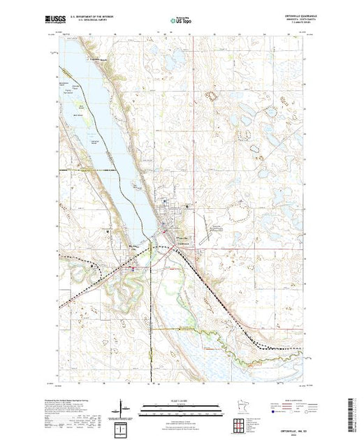 US Topo 7.5-minute map for Ortonville MNSD – American Map Store