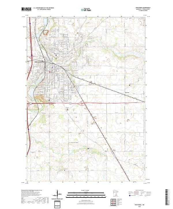US Topo 7.5-minute map for Owatonna MN – American Map Store