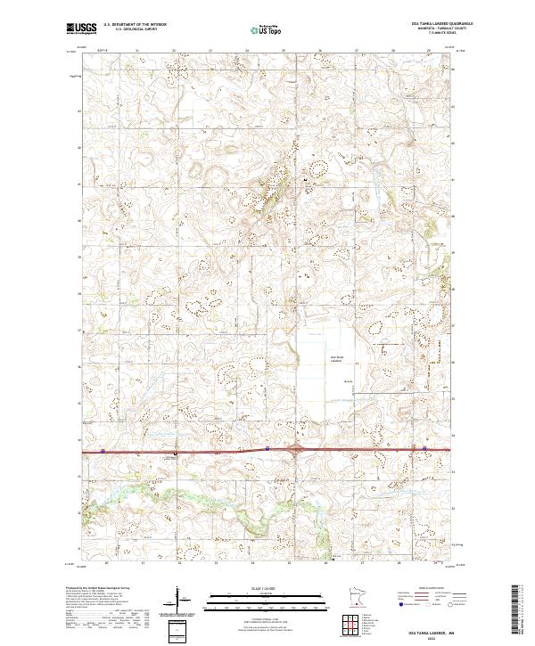 US Topo 7.5-minute map for Oza Tanka Lakebed MN