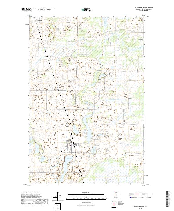 US Topo 7.5-minute map for Parkers Prairie MN