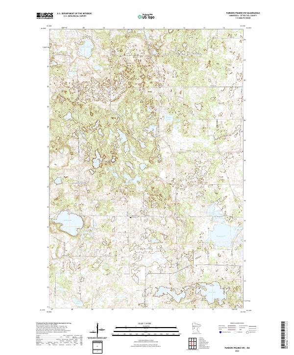 US Topo 7.5-minute map for Parkers Prairie NW MN