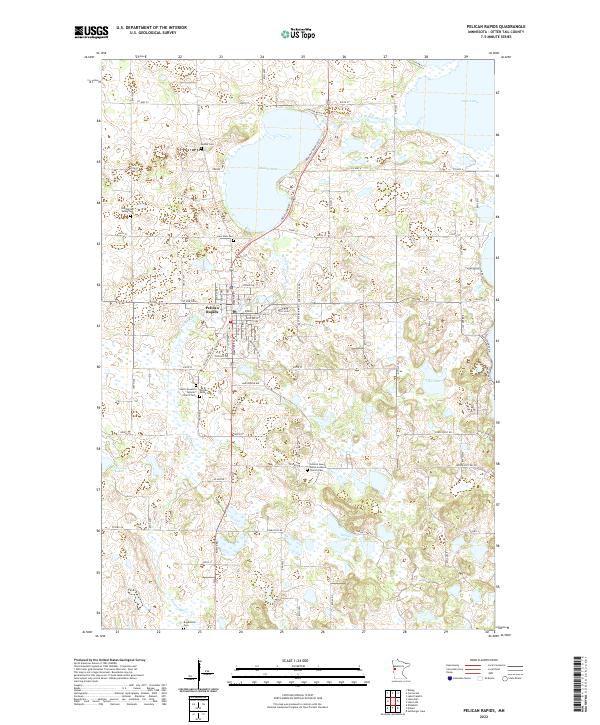 US Topo 7.5-minute map for Pelican Rapids MN