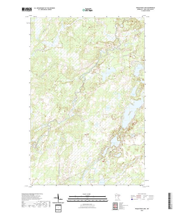 US Topo 7.5-minute map for Pequaywan Lake MN