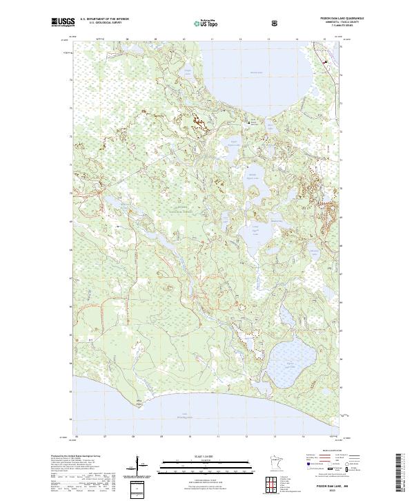 US Topo 7.5-minute map for Pigeon Dam Lake MN
