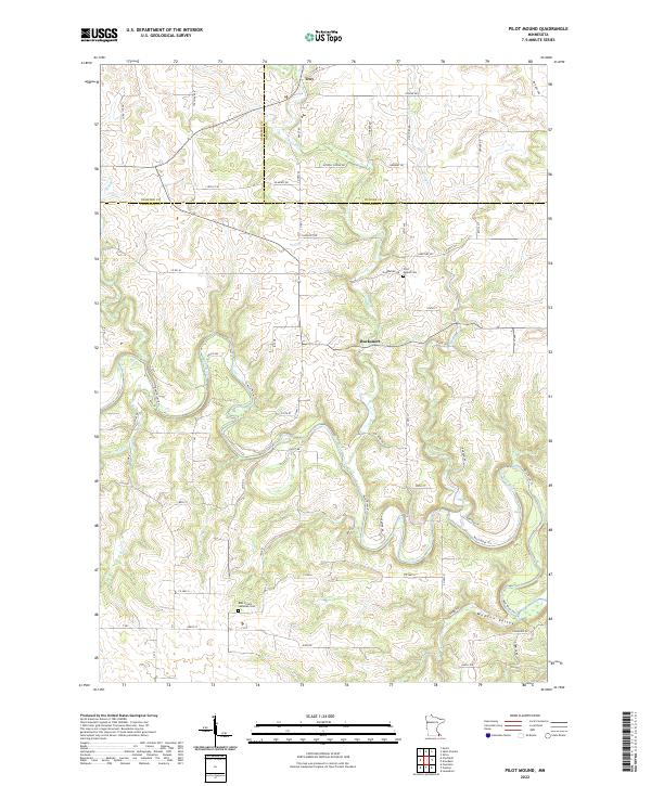 US Topo 7.5-minute map for Pilot Mound MN