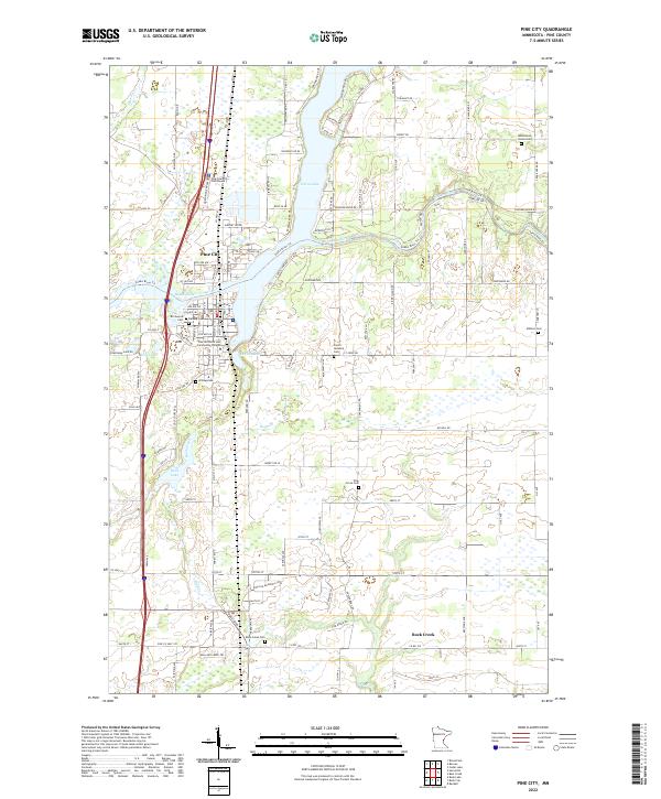 US Topo 7.5-minute map for Pine City MN