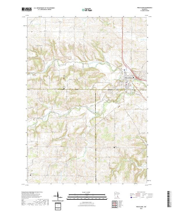 US Topo 7.5-minute map for Pine Island MN