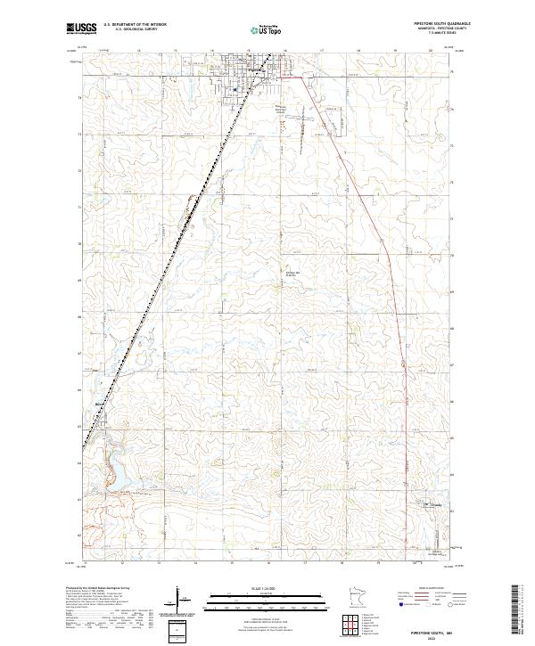 US Topo 7.5-minute map for Pipestone South MN