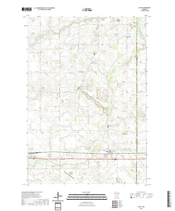 US Topo 7.5-minute map for Plato MN