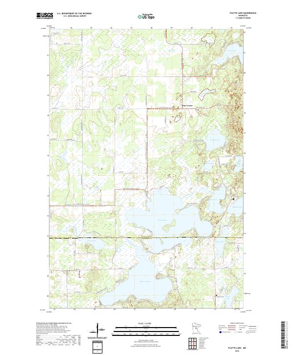US Topo 7.5-minute map for Platte Lake MN