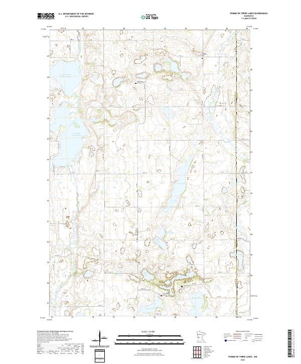 US Topo 7.5-minute map for Pomme De Terre Lakes MN