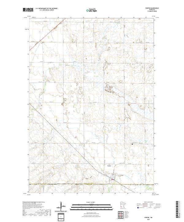 US Topo 7.5-minute map for Porter MN
