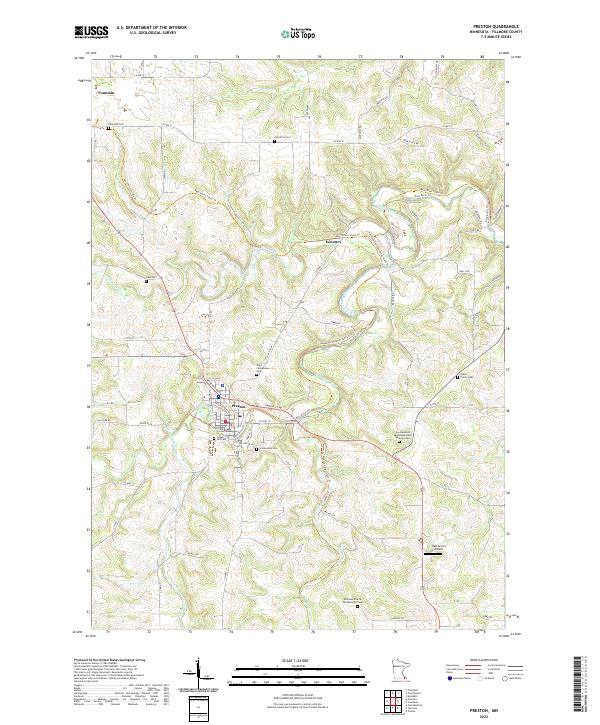 US Topo 7.5-minute map for Preston MN