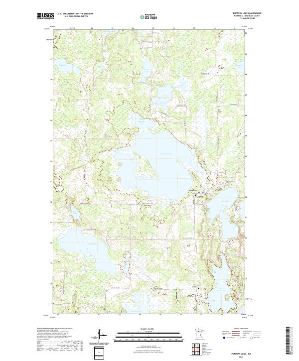 US Topo 7.5-minute map for Puposky Lake MN