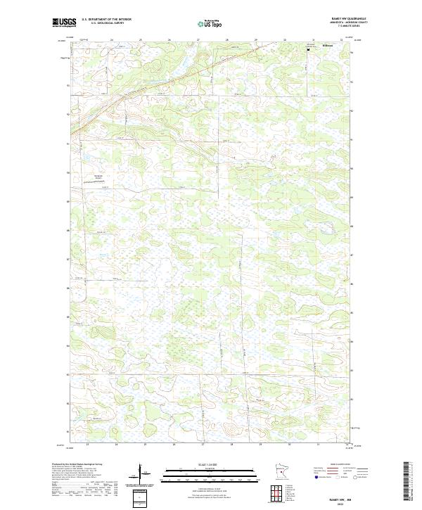 US Topo 7.5-minute map for Ramey NW MN