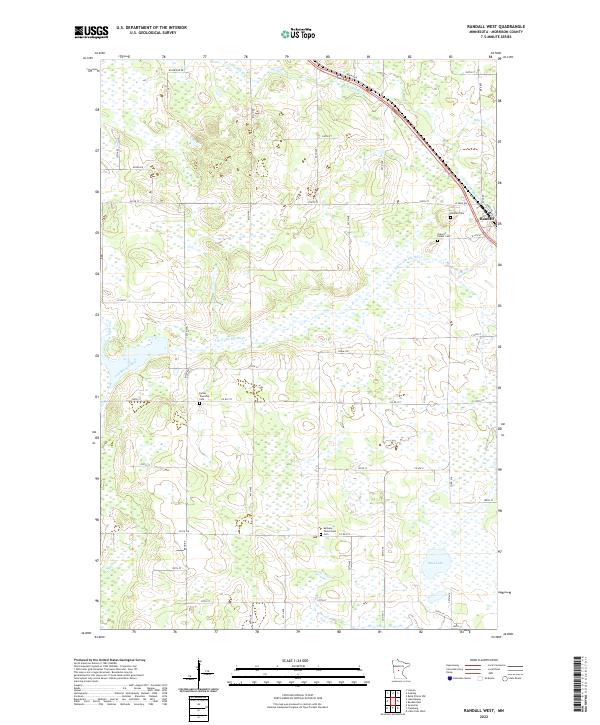 US Topo 7.5-minute map for Randall West MN