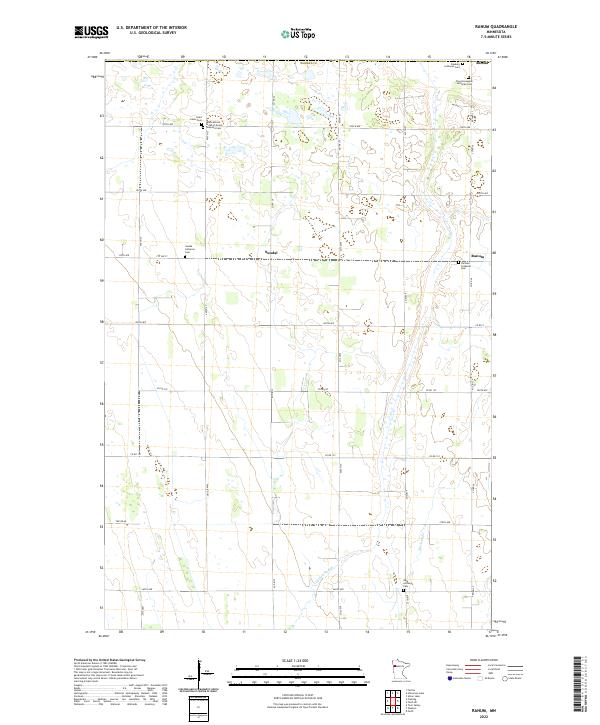 US Topo 7.5-minute map for Ranum MN