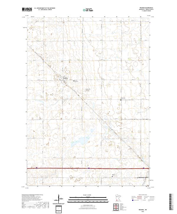 US Topo 7.5-minute map for Reading MN
