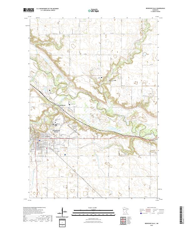 US Topo 7.5-minute map for Redwood Falls MN