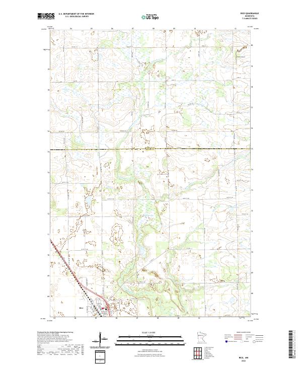 US Topo 7.5-minute map for Rice MN