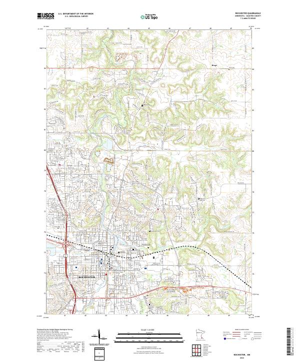 US Topo 7.5-minute map for Rochester MN