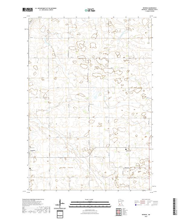 US Topo 7.5-minute map for Rowena MN