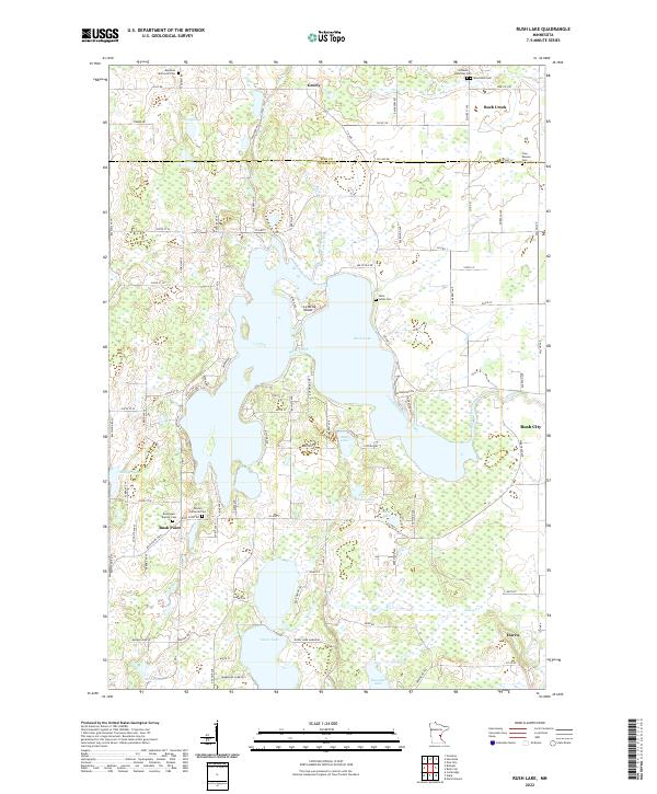 US Topo 7.5-minute map for Rush Lake MN