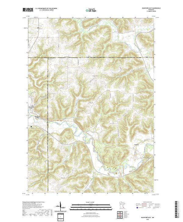 US Topo 7.5-minute map for Rushford East MN