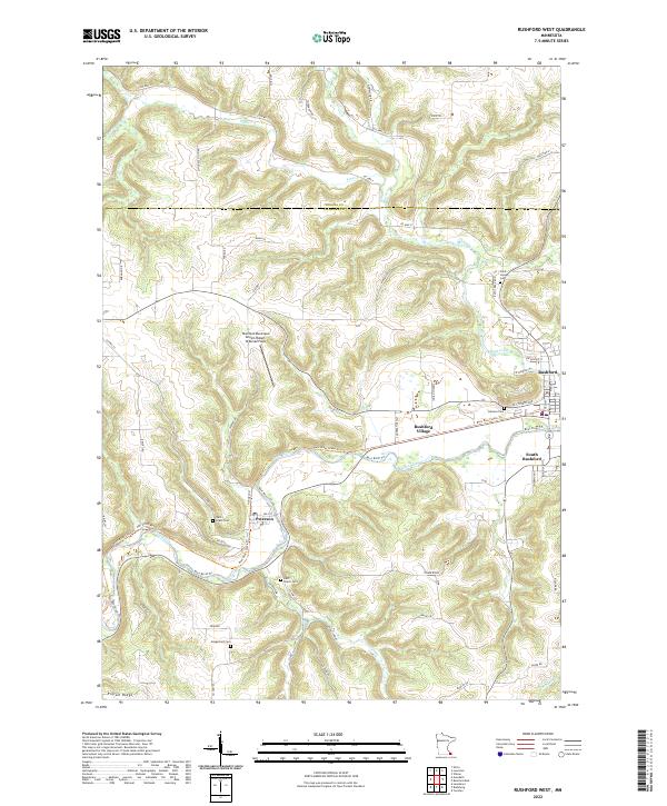 US Topo 7.5-minute map for Rushford West MN