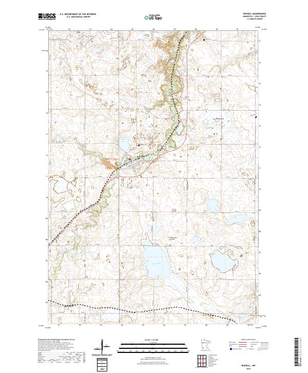 US Topo 7.5-minute map for Russell MN