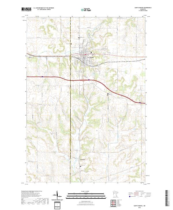 US Topo 7.5-minute map for Saint Charles MN