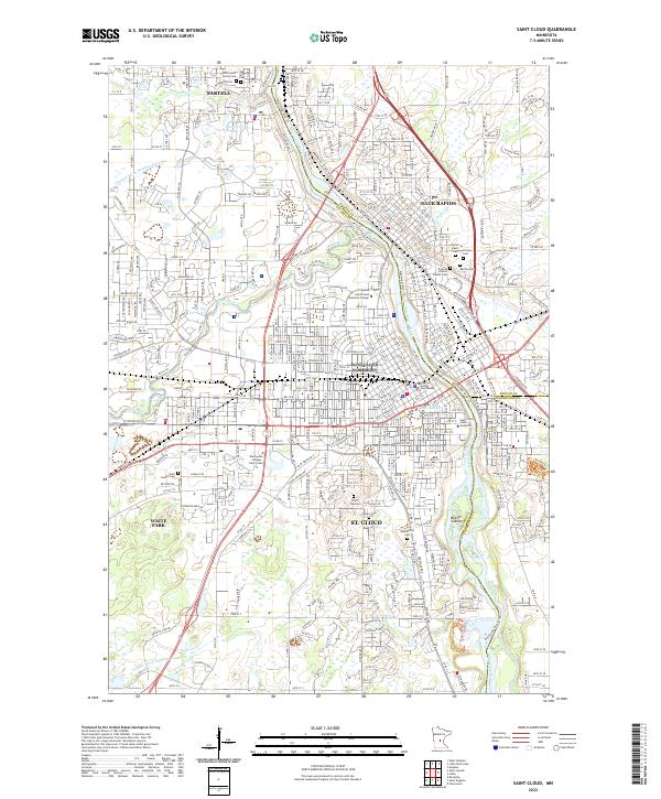 US Topo 7.5-minute map for Saint Cloud MN