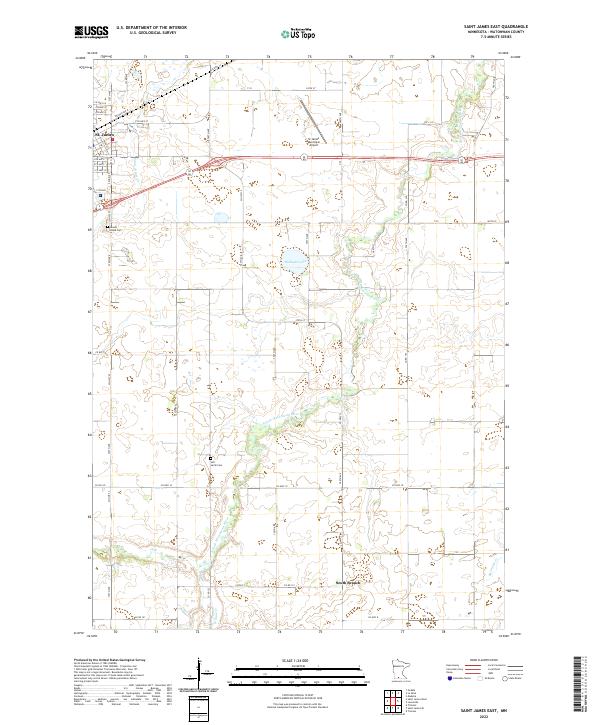 US Topo 7.5-minute map for Saint James East MN